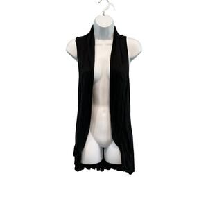 Decree Womens Long Vest Size Medium Lightweight Knit Black Boho Casual Witch NEW